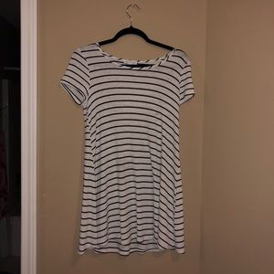 Black and white striped t-shirt dress